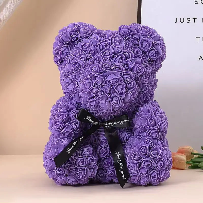 25cm Artificial Teddy Rose Flower Bear with Box – Romantic Valentine’s Day Gift - Image 6