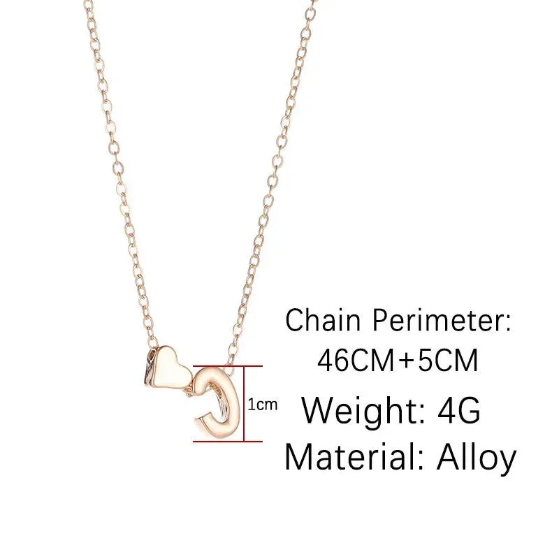 Fashion Tiny Heart Dainty Initial Necklace - Image 2