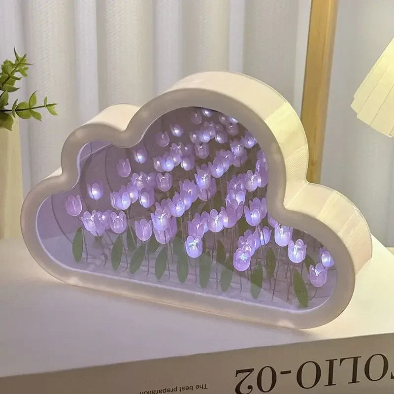 Tulip Cloud Sea of Flowers Handmade Night Light – Creative Atmosphere Lamp & Qixi Lovers Gift - Image 6