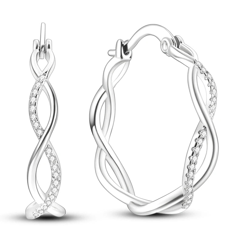 Original 925 Sterling Silver Colorful Hoop Earrings – Gold & Rose Gold for Women - Image 25