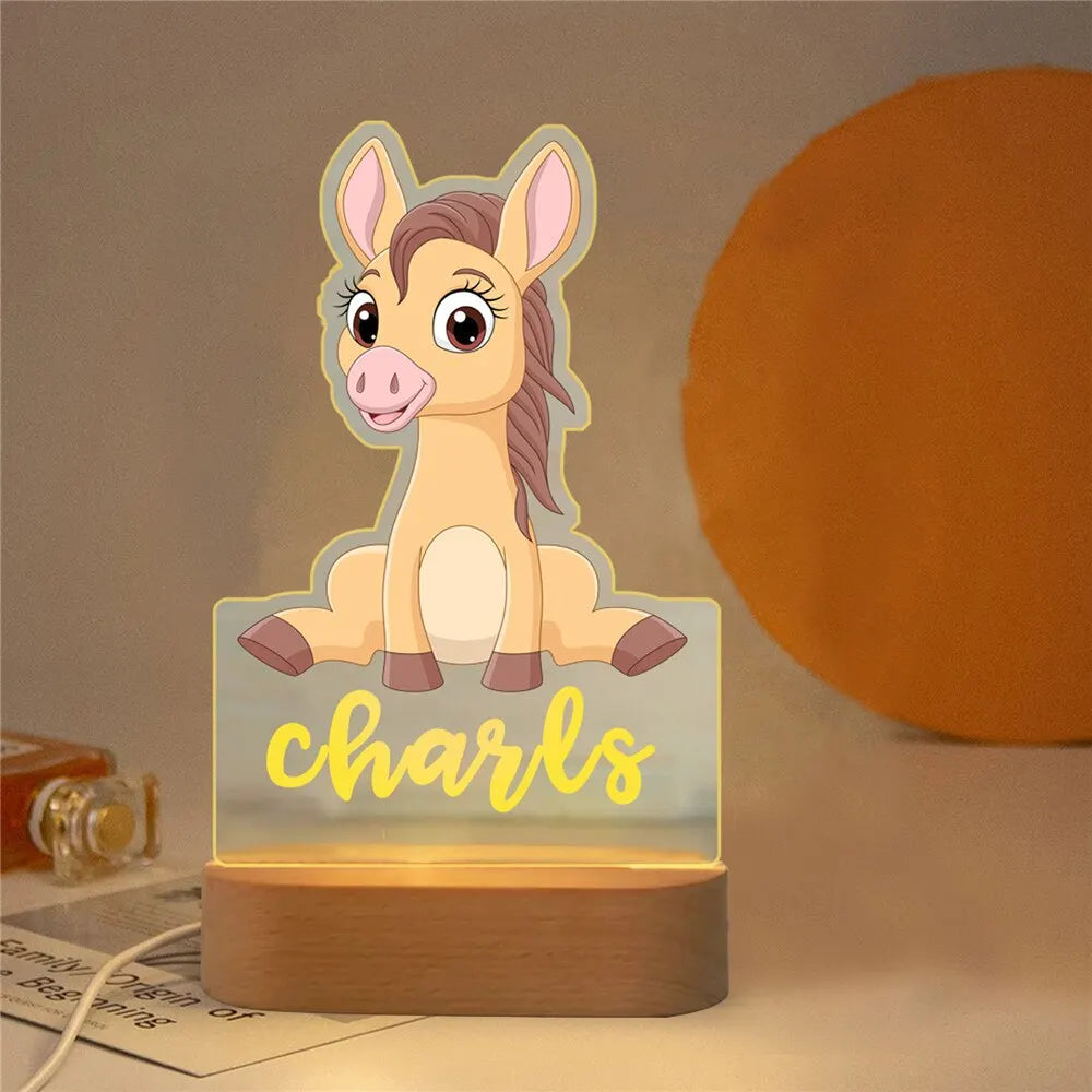 Personalized Animal Night Light – Custom Name Acrylic Lamp for Kids & Baby Room Décor - Image 28