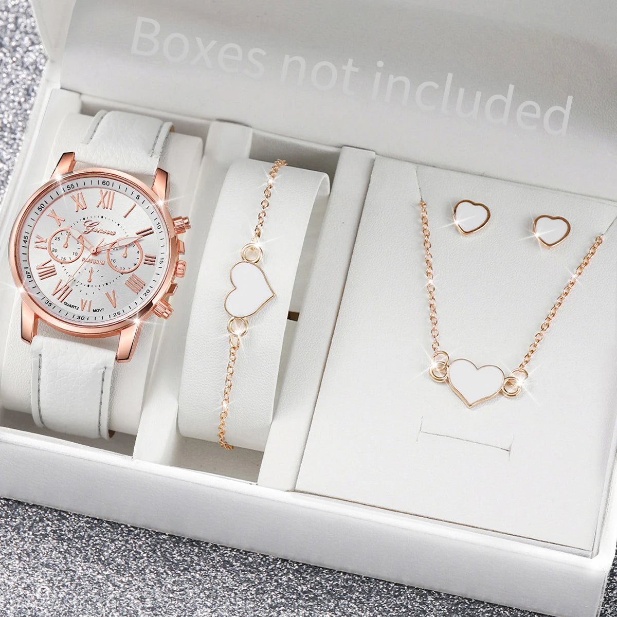 5/6PC Fashion Women's Quartz Watch & Jewelry Set - Image 9