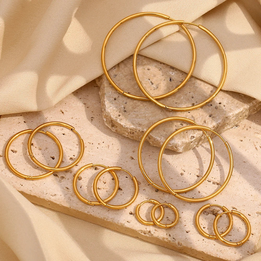 MamacitaSlay Trendy 18K Gold Plated Hoop Earrings – Stainless Steel Jewelry for Women - Image 6