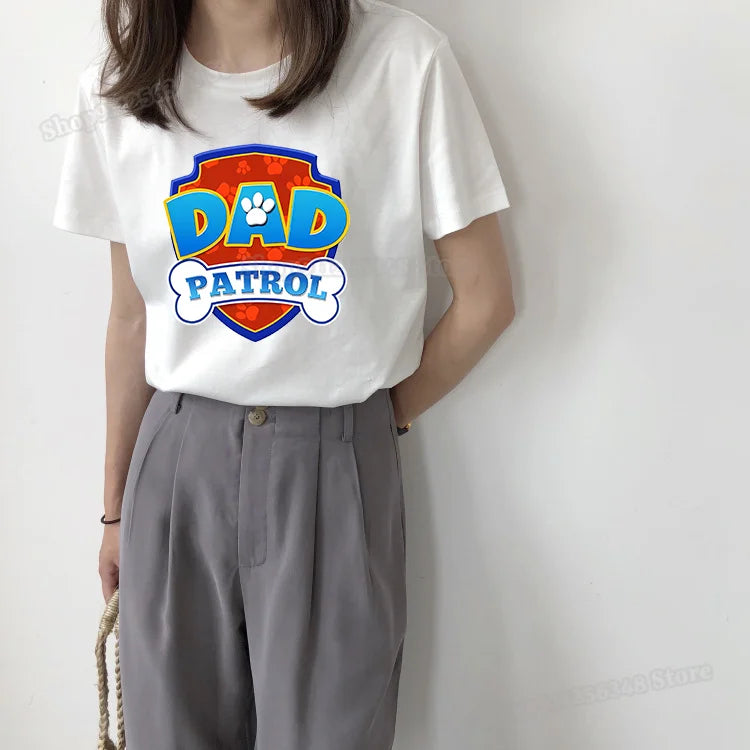 Cartoon Paw Patrol Dad & Mum Graphic T-Shirts – Matching Summer Outfits for Couples & Parents - Image 5