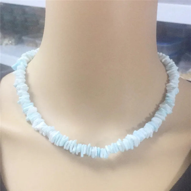 Square White Puka Shell Necklace – Surfer Choker Beach Style for Men & Women - Image 4