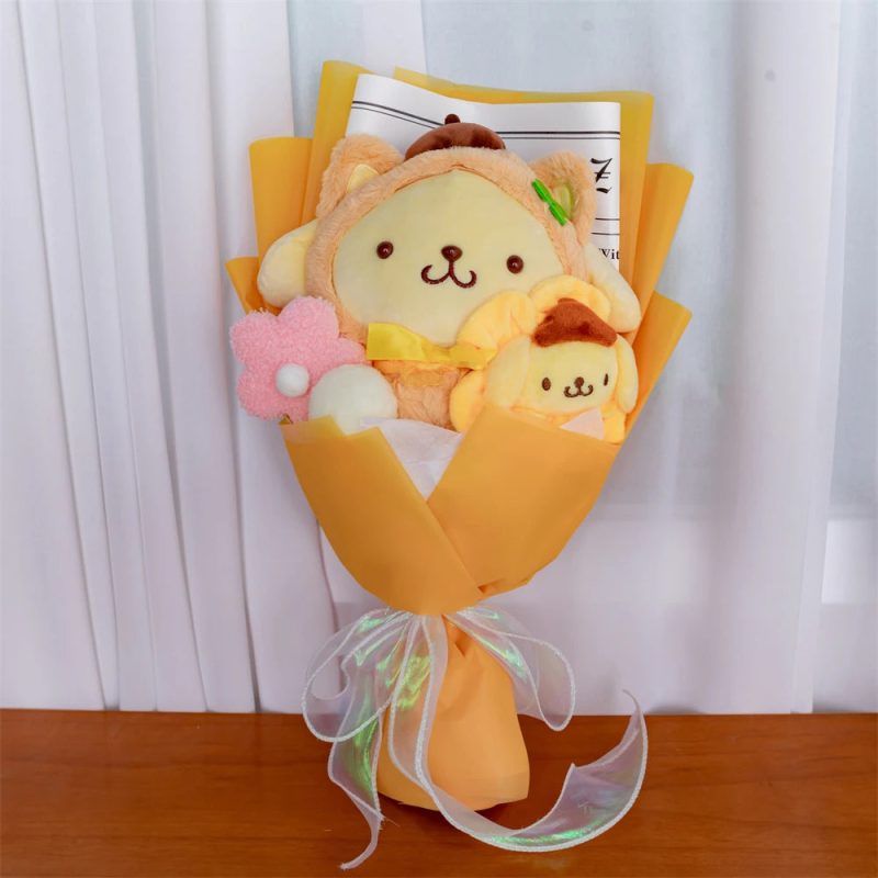 Plush Bouquet Pom Pom Purin Plush Doll – Kawaii Cartoon Stuffed Bouquet Surprise Gift - Image 9