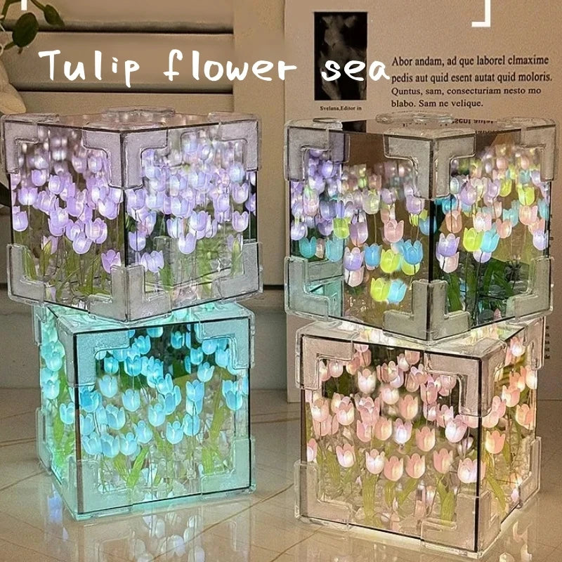 Handmade DIY Tulip Flower Cube Night Light - Image 6