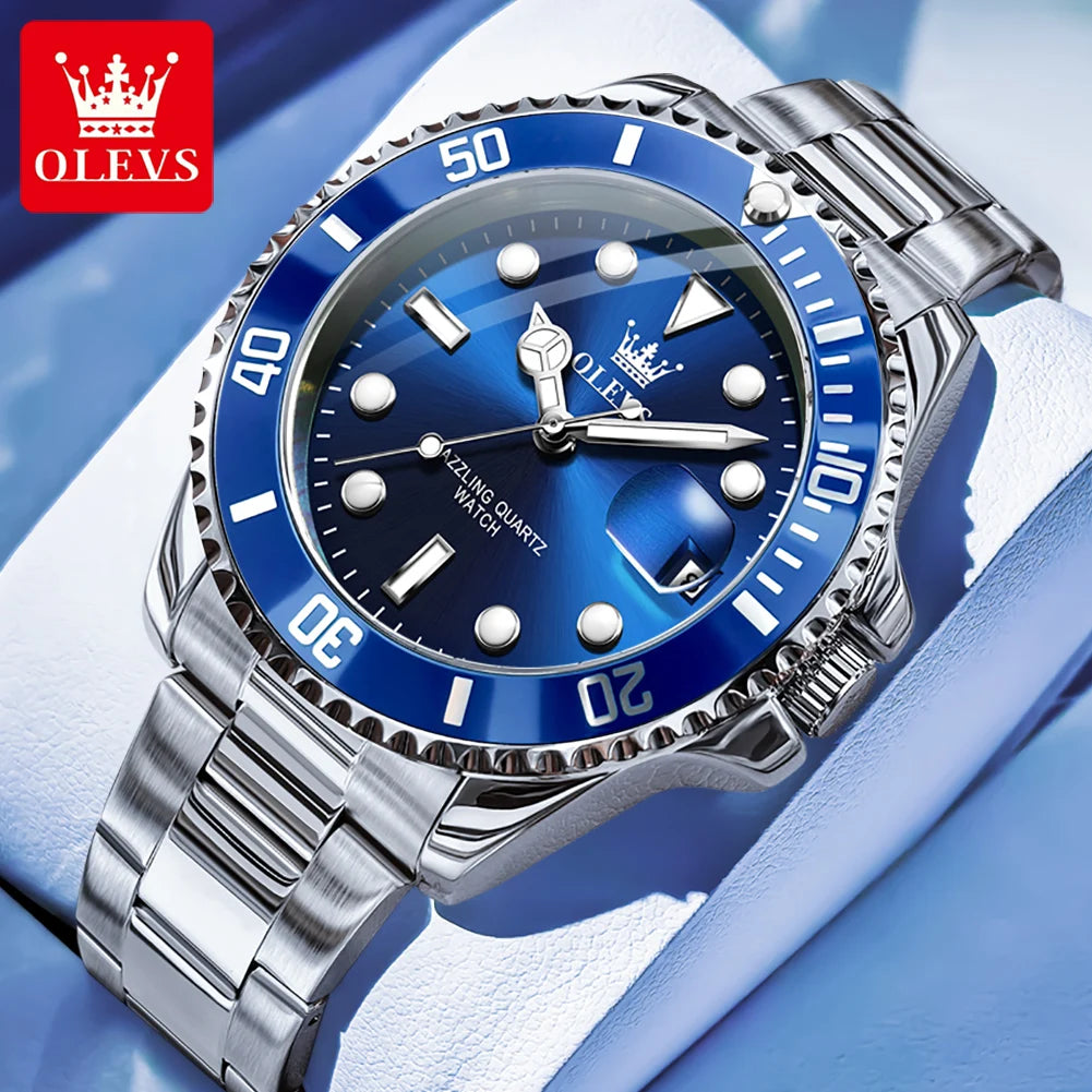 OLEVS 5885 Men's Watch – Original Brand Waterproof Quartz Watch with Stainless Steel Strap & Date Display - Image 9