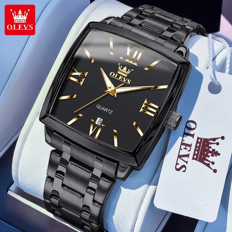 OLEVS 2969 Men’s Square Quartz Watch – Waterproof, Luminous, with Automatic Date Display - Image 10