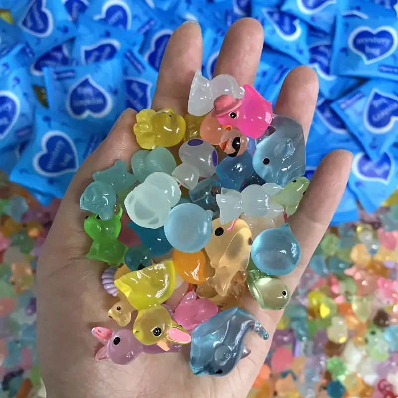 60pcs Glow In The Dark Mini Resin Animals & Mushroom Blind Bags – Fairy Garden Decor & Micro Landscape Surprise - Image 10