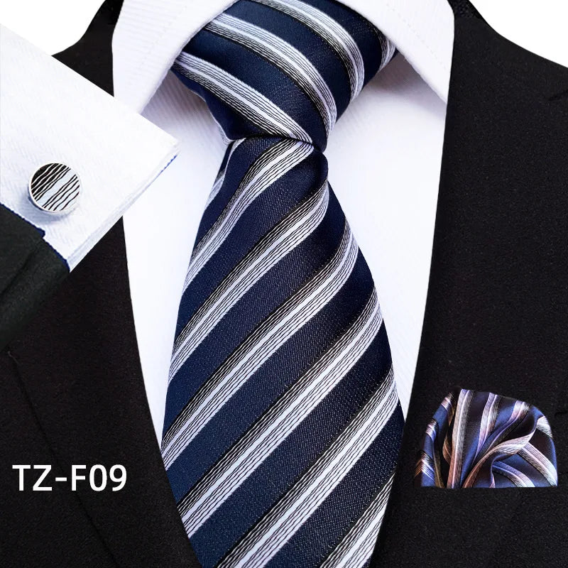 Luxury Paisley Tie & Handkerchief Set – Men's Suit Accessory with Cufflinks & Pocket Square - Image 16