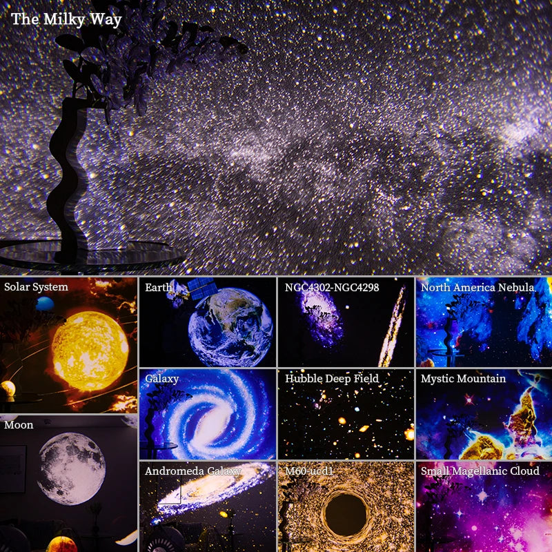 Night Light Galaxy Projector – 360° Rotating Starry Sky Planetarium Lamp - Image 2
