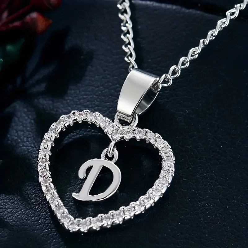 Bohemian Style Heart-Shaped Letter Pendant Necklace - Image 2