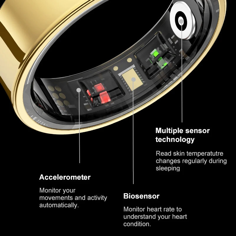 R09 Smart Ring – Health Monitoring Smart Wearable with Charging Case for Men & Women - Image 3