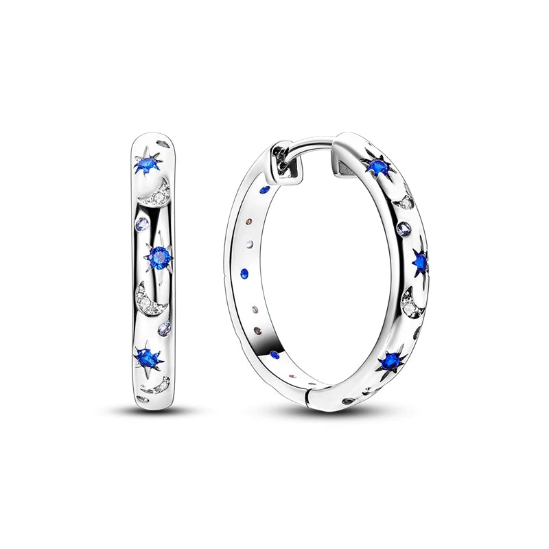 Original 925 Sterling Silver Colorful Hoop Earrings – Gold & Rose Gold for Women - Image 31