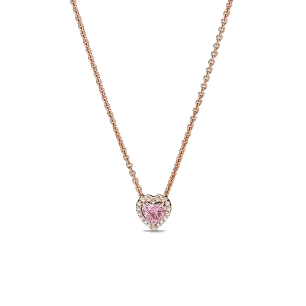 New Fine Red Love Heart Necklace – 925 Silver-Plated with Shining Zircon Bow - Image 59