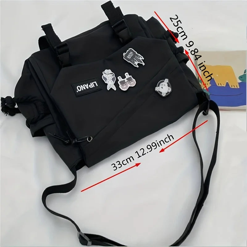 Men's Nylon Messenger Bag – Trendy Shoulder & Crossbody Bag for School or Daily Use - Image 3