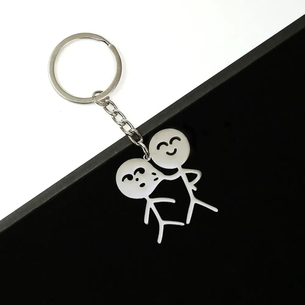 Unique Than Heart Stickman Couple Keychain – Fun & Creative Metal Keyring Gift - Image 6