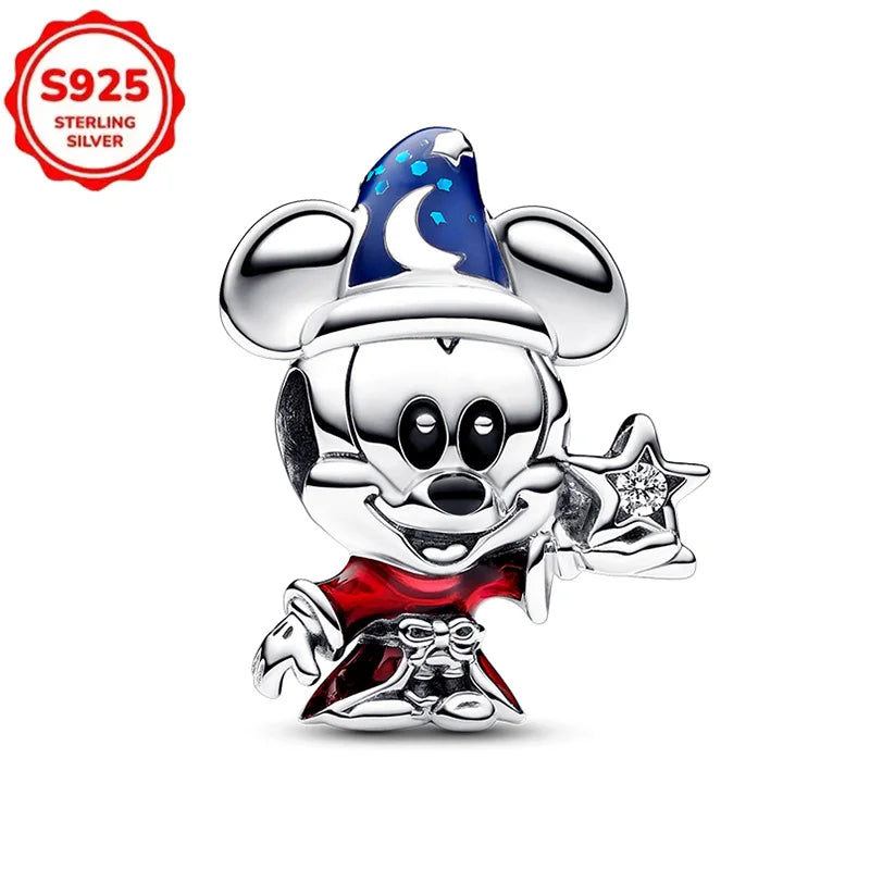 Disney 925 Sterling Silver Beads – Mickey, Stitch, Princess, Cinderella Charms for DIY Bracelets - Image 83