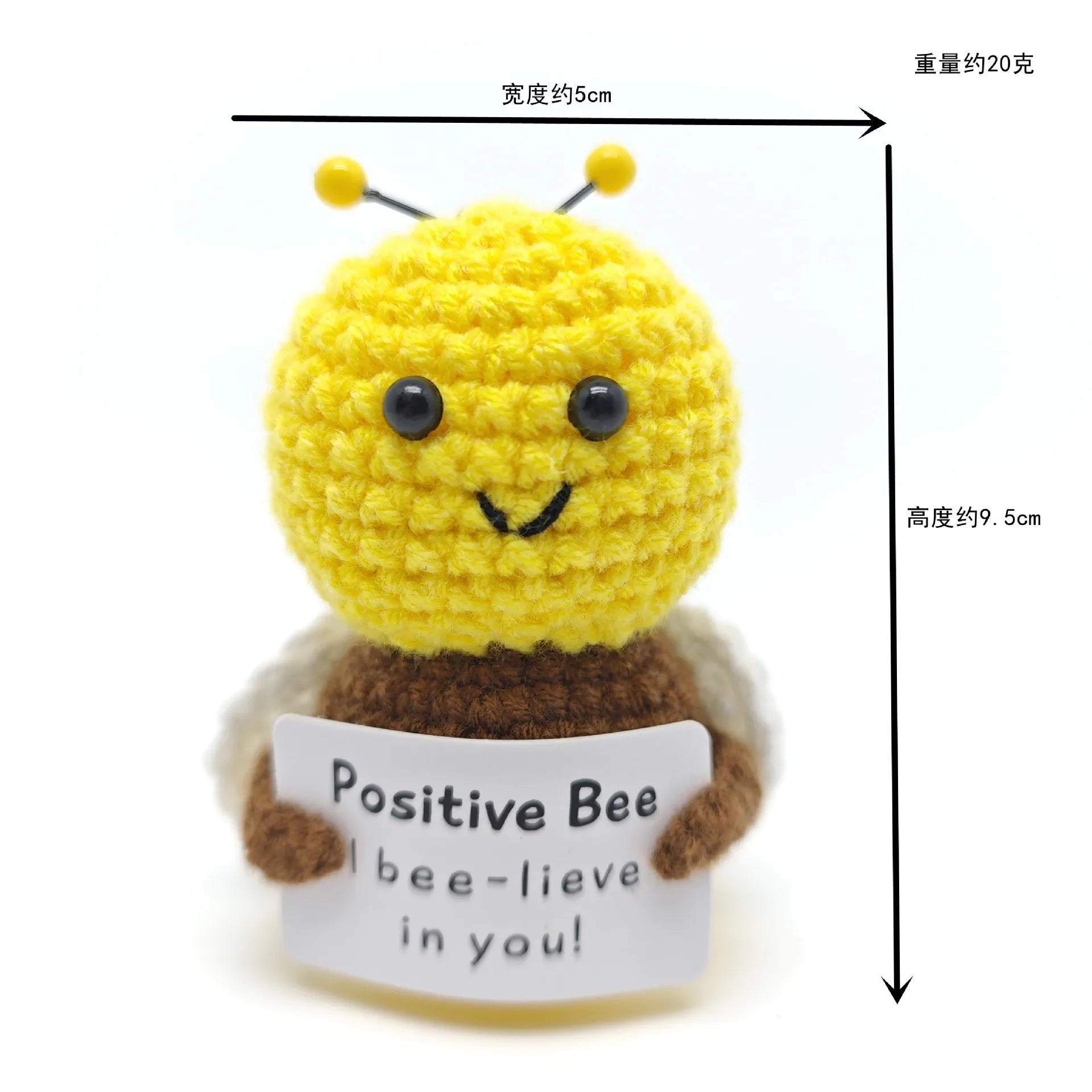 Funny Crochet Positive Energy Shark Doll – Emotional Support & Cute Knitted Woolen Bee Decor - Image 35