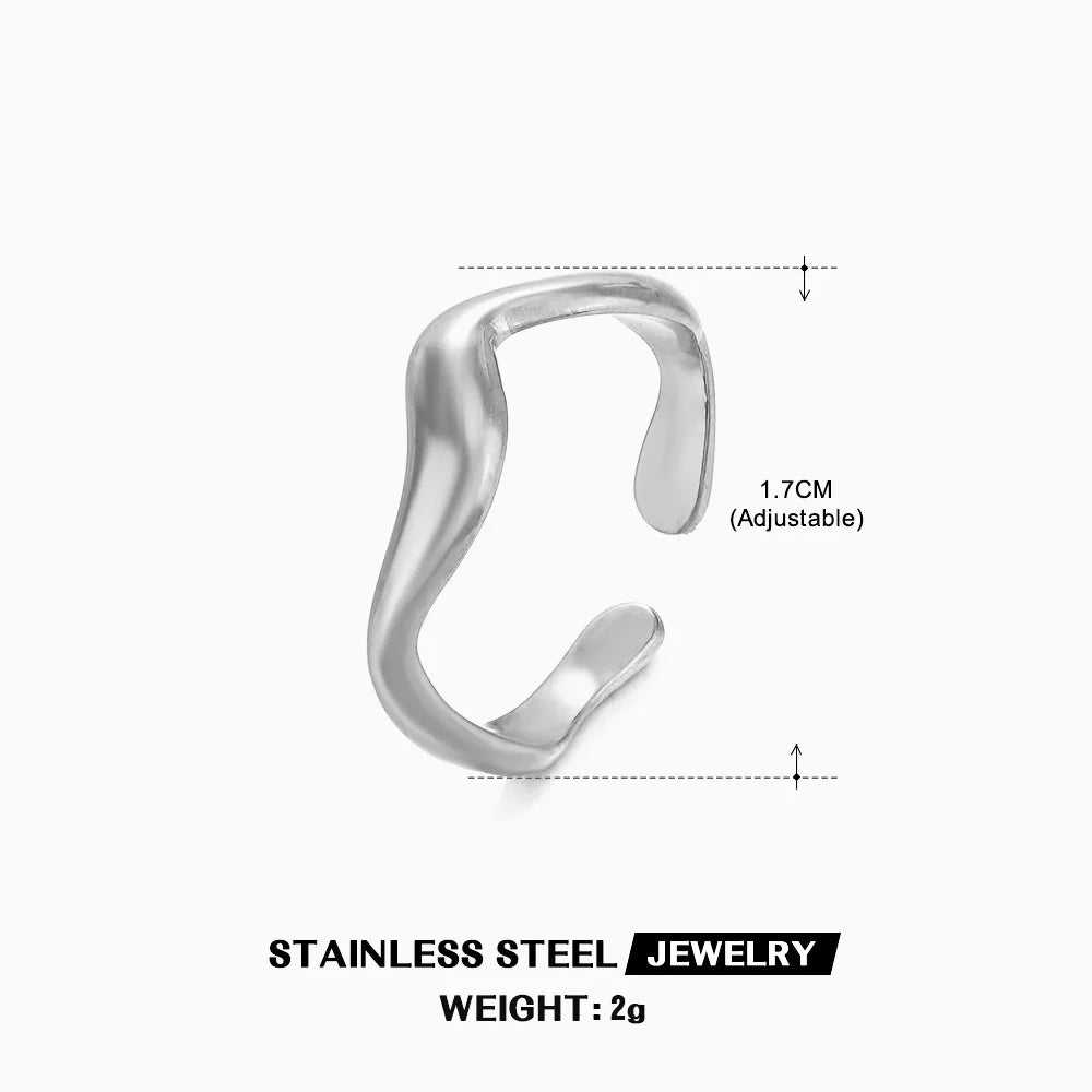 Gold Color Stainless Steel Heart Ring - Image 23