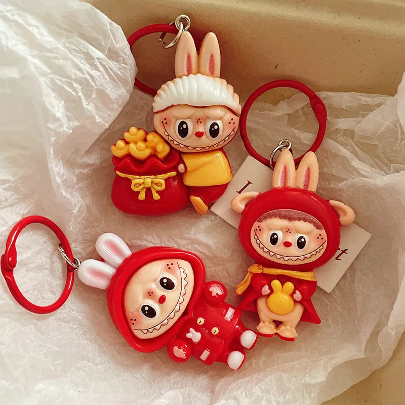 Cartoon New Year Style Large Keychain Pendant – Cute Backpack Accessory for Girls - Image 5