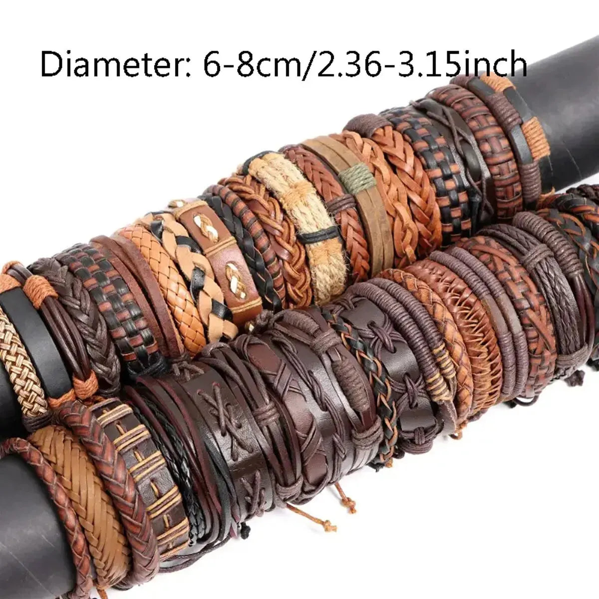 Random Style Webbing, Rope & Leather Bracelets - Image 3