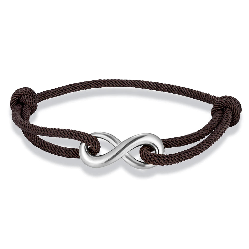 MKENDN Minimalist Infinity Bracelet – Stainless Steel Adjustable Rope Bracelet for Couples & Friends - Image 9