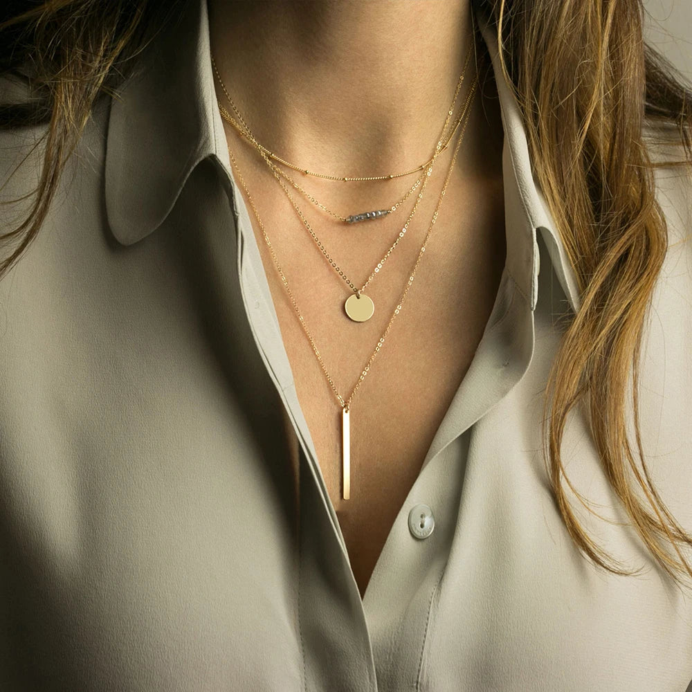 eManco Pre-Heated Stainless Steel Chain Necklace – Metallic Texture Gift for Her - Image 5