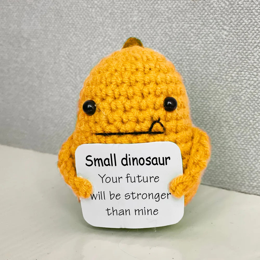 Funny Crochet Positive Energy Shark Doll with Card – Handmade Knitted Flower Bee Ornament - Image 10