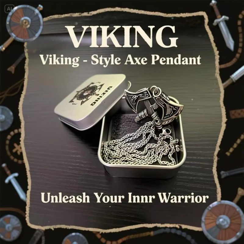 HNSP Viking Pendant Necklace – 316L Stainless Steel Chain for Men - Image 9