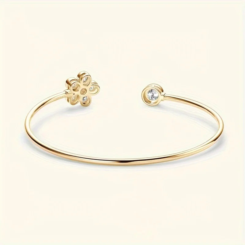 S925 Silver Moissanite Flower Bracelet – 1.1CT Gemstone Jewelry for Men & Women - Image 4
