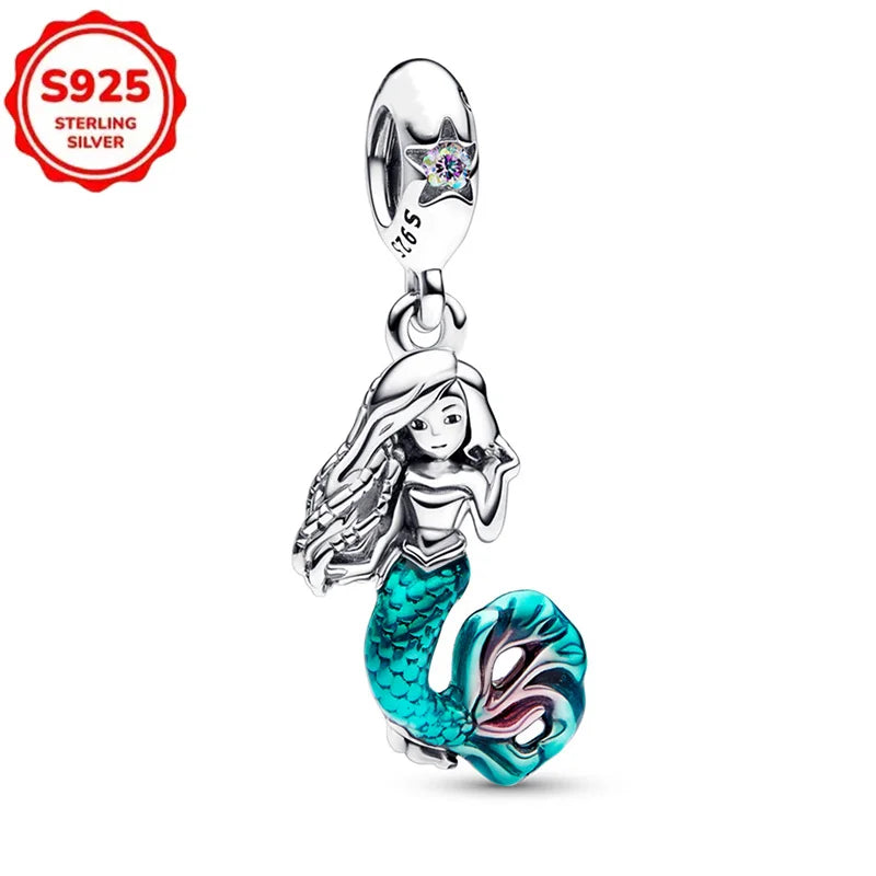 Disney 925 Sterling Silver Beads – Mickey, Stitch, Princess, Cinderella Charms for DIY Bracelets - Image 98