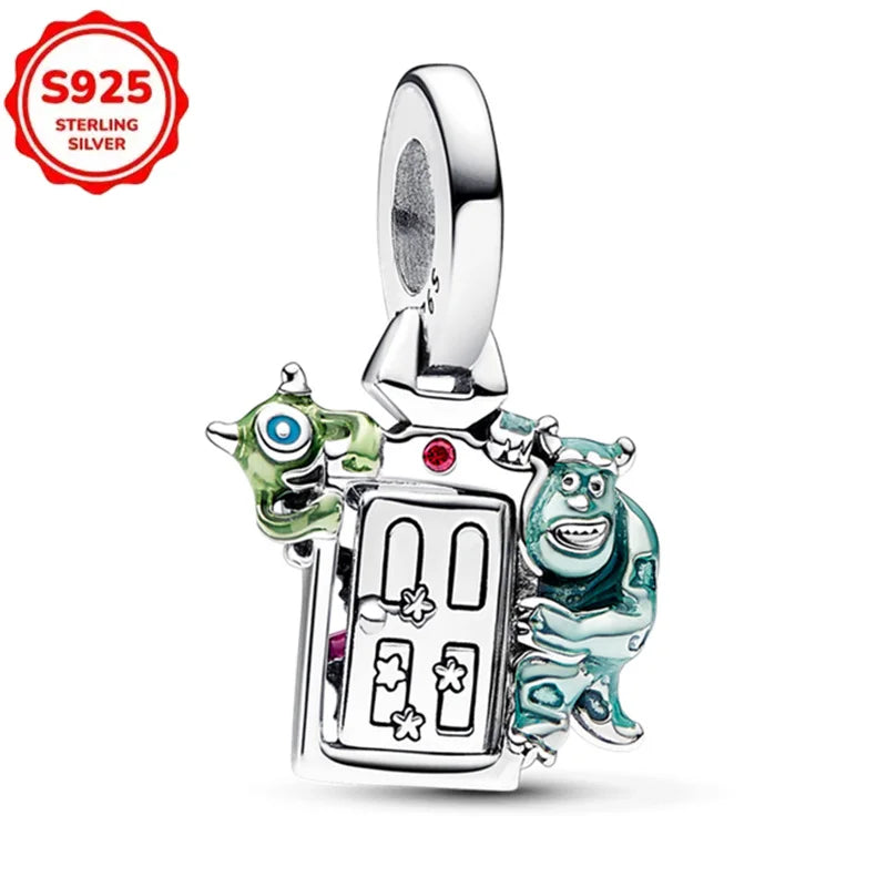 Disney 925 Sterling Silver Beads – Mickey, Stitch, Princess, Cinderella Charms for DIY Bracelets - Image 65