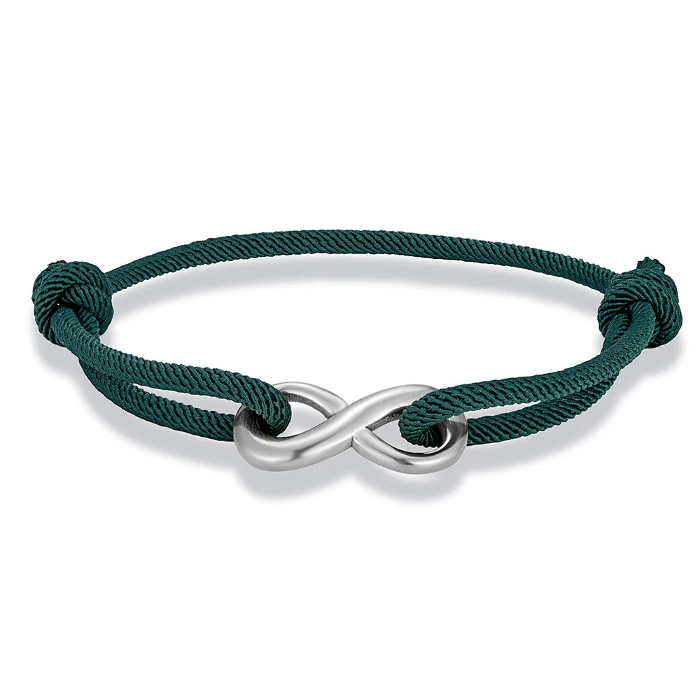 MKENDN Minimalist Infinity Bracelet – Stainless Steel Adjustable Rope Bracelet for Couples & Friends - Image 8