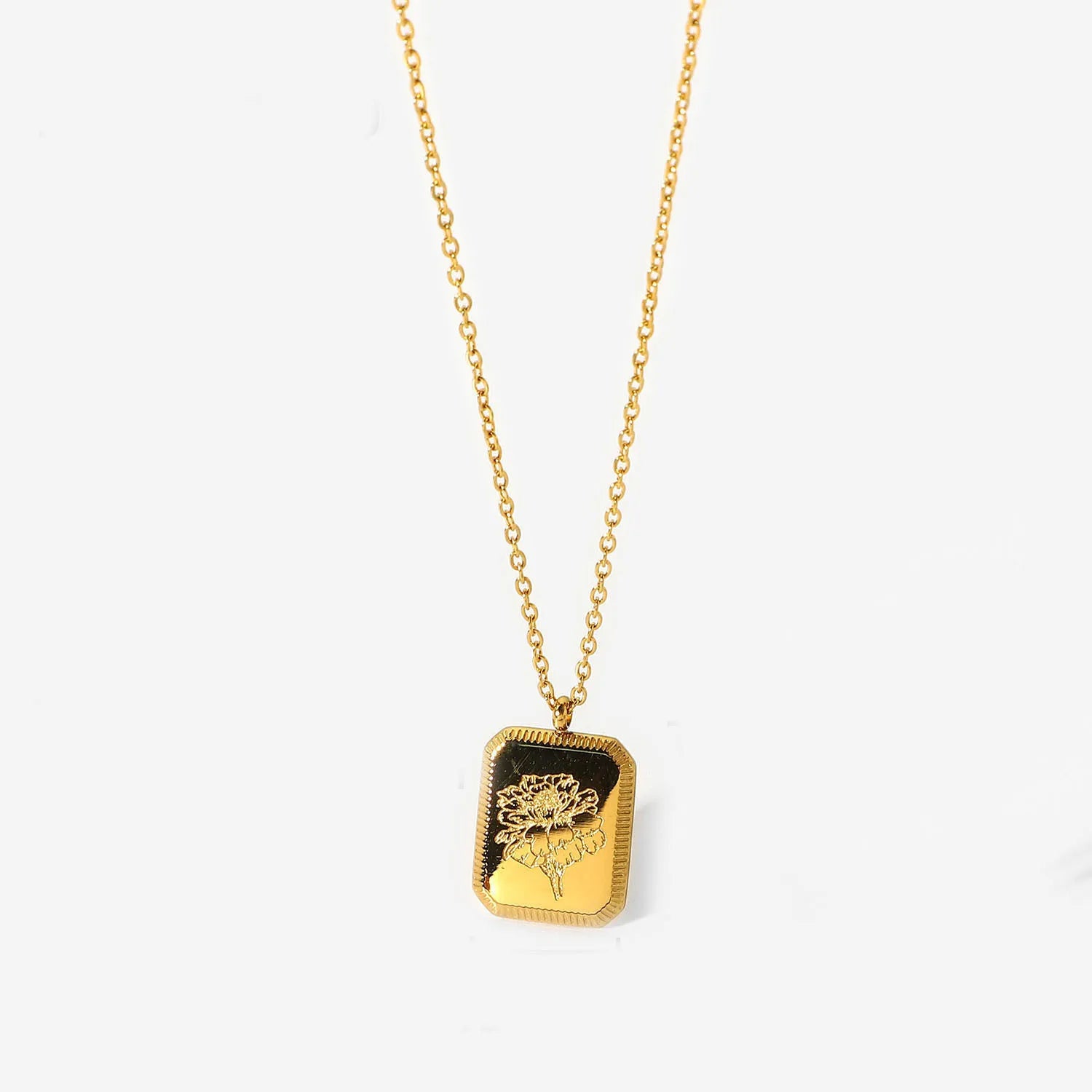 Birth Month Flower Necklace – Gold Plated Stainless Steel Pendant for Women - Image 8