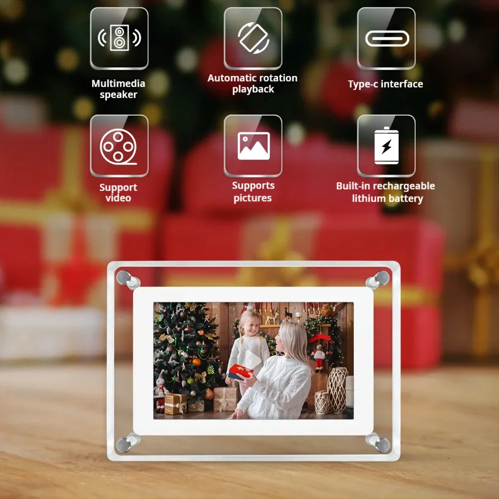 Acrylic Digital Photo Frame – 5/7 Inch IPS Display with Auto-Rotate, 4G Memory & 1000mAh Battery - Image 5