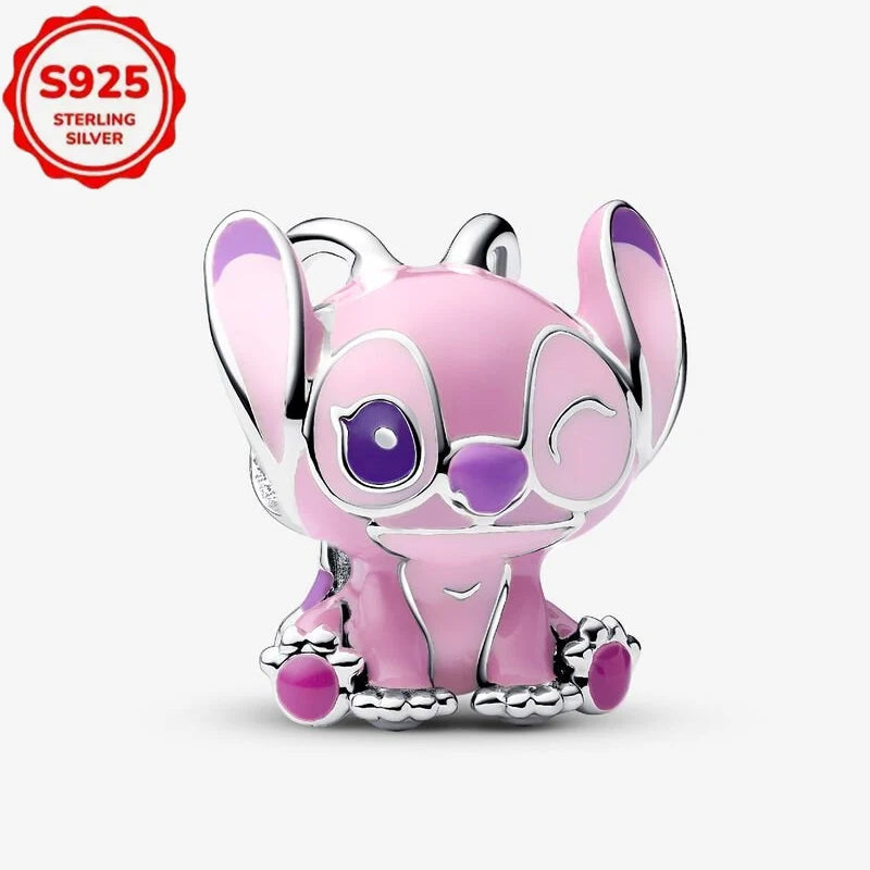 Disney 925 Sterling Silver Beads – Mickey, Stitch, Princess, Cinderella Charms for DIY Bracelets - Image 59