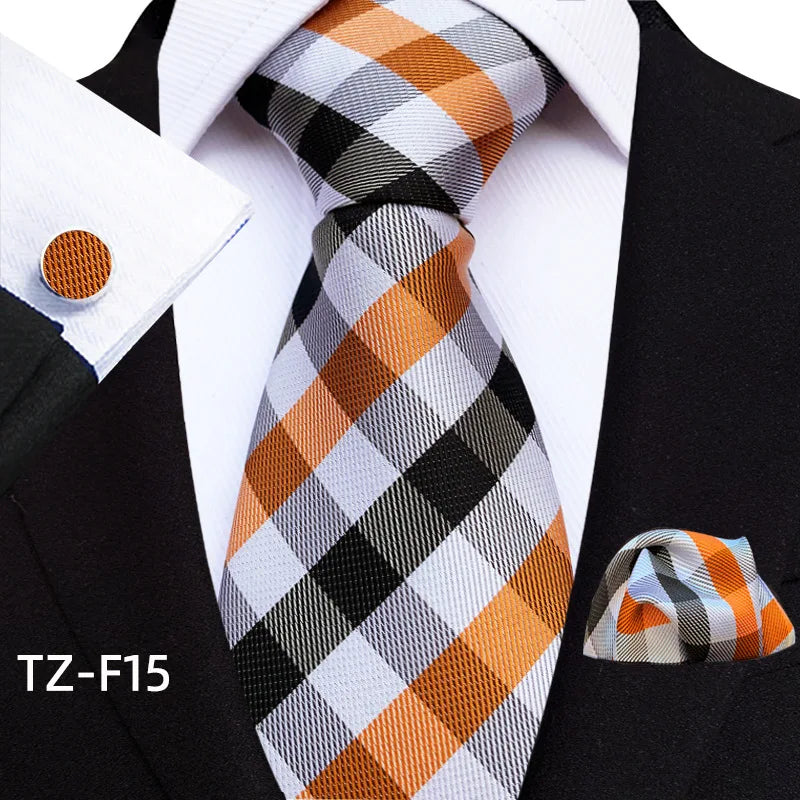 Luxury Paisley Tie & Handkerchief Set – Men's Suit Accessory with Cufflinks & Pocket Square - Image 17