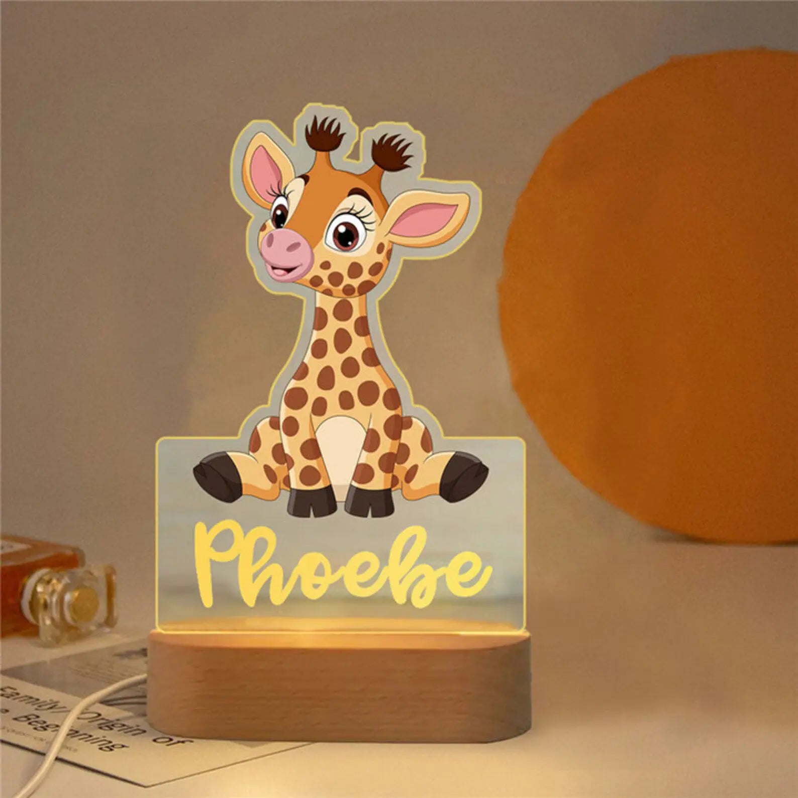 Personalized Animal Night Light – Custom Name Acrylic Lamp for Kids & Baby Room Décor - Image 26