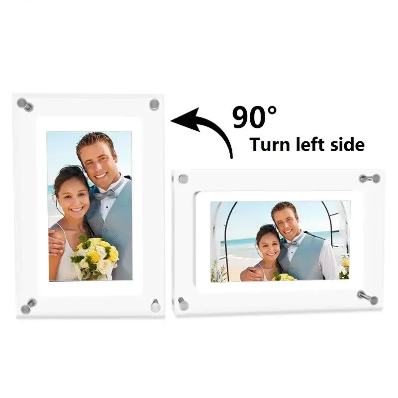 Acrylic Digital Photo Frame – 5/7 Inch IPS Display with Auto-Rotate, 4G Memory & 1000mAh Battery - Image 3