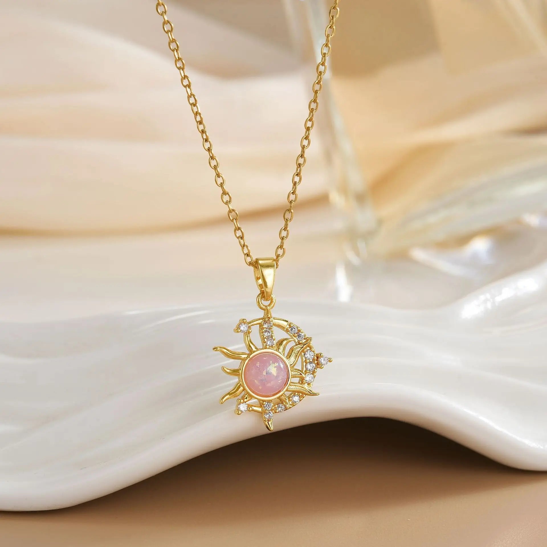 Rapunzel Sun Necklace – Gold-Plated Sun & Moon Pendant with Stainless Steel Chain - Image 9