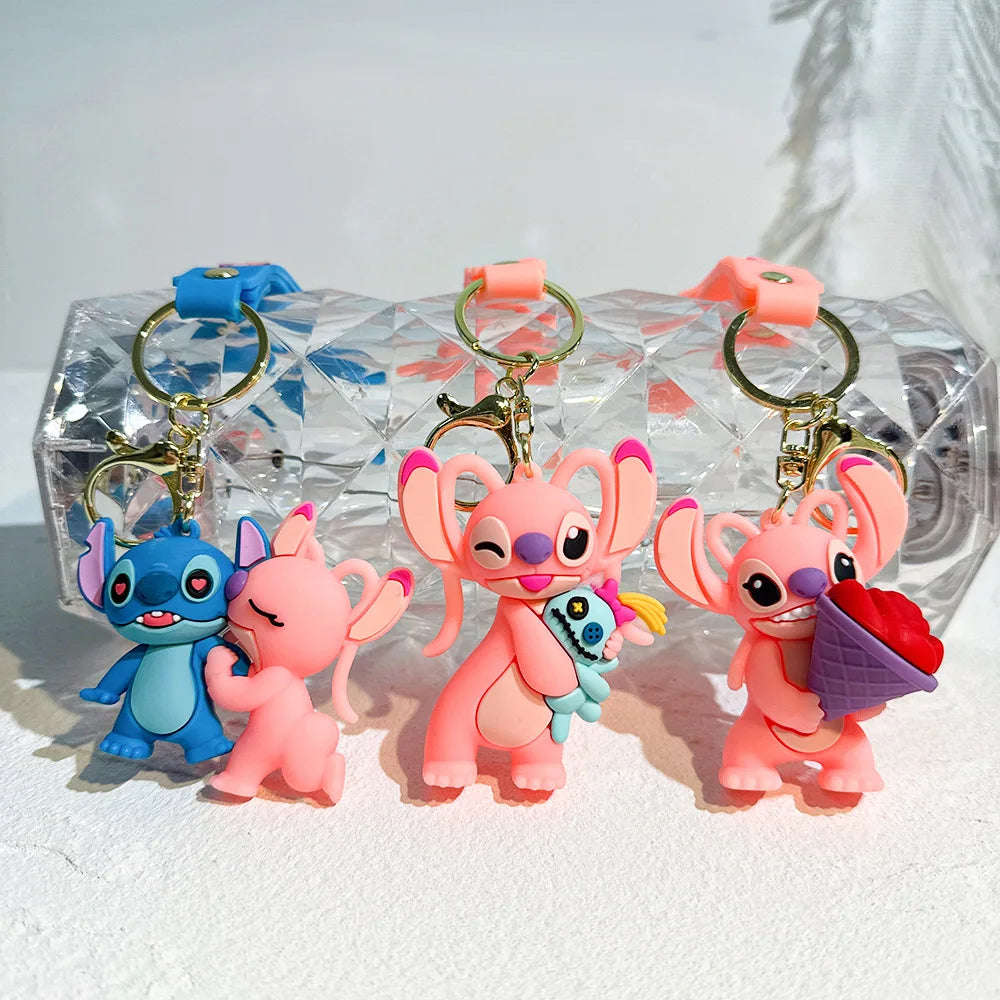 MINISO Romantic Stitch Earphone Bag Keychain – Cute Key Ring & Pendant Gift for Couples/Friends - Image 3