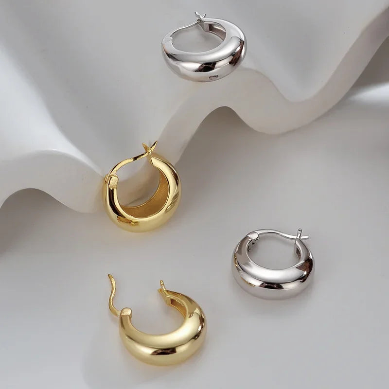 Luxury Original 925 Sterling Silver Chunky Hoop Earrings – Big Heart Circle Zircon Design - Image 5