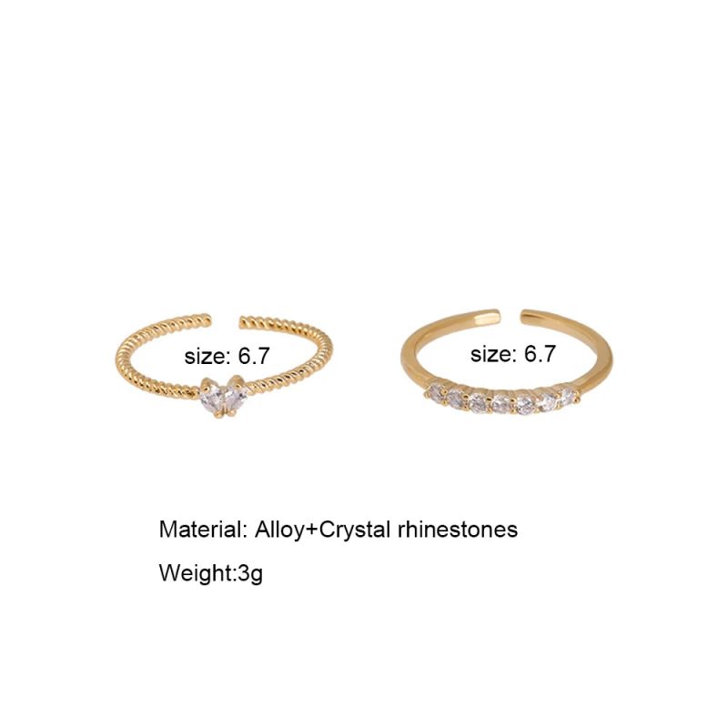 Aesthetic Elegant Dainty Crystal Heart Rings - Image 6