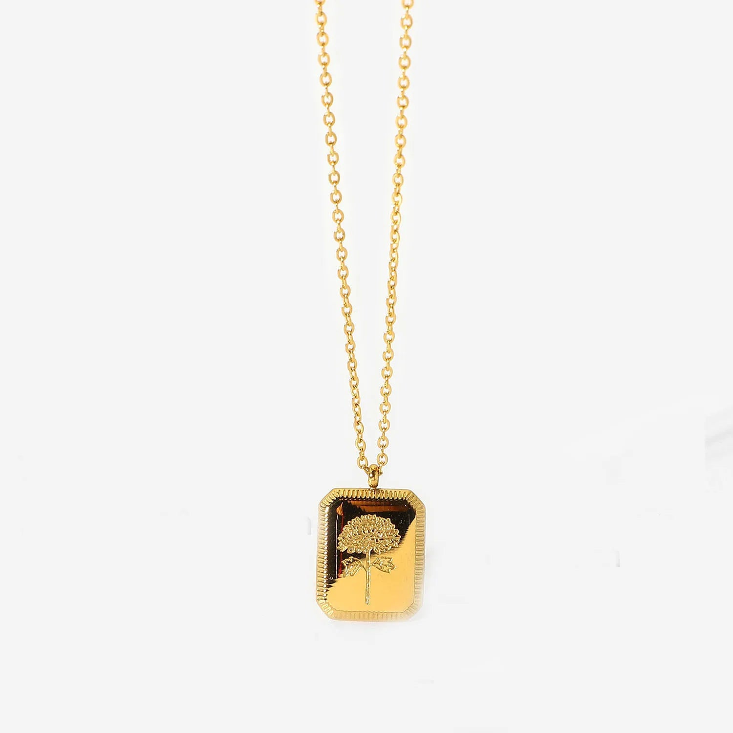 Birth Month Flower Necklace – Gold Plated Stainless Steel Pendant for Women - Image 9