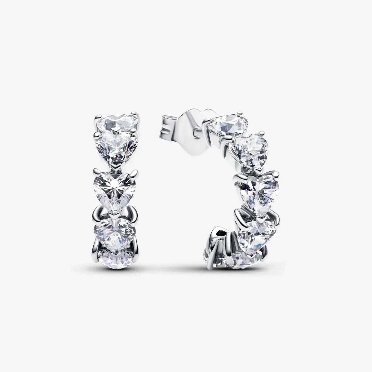Luxury Original 925 Sterling Silver Chunky Hoop Earrings – Big Heart Circle Zircon Design - Image 28