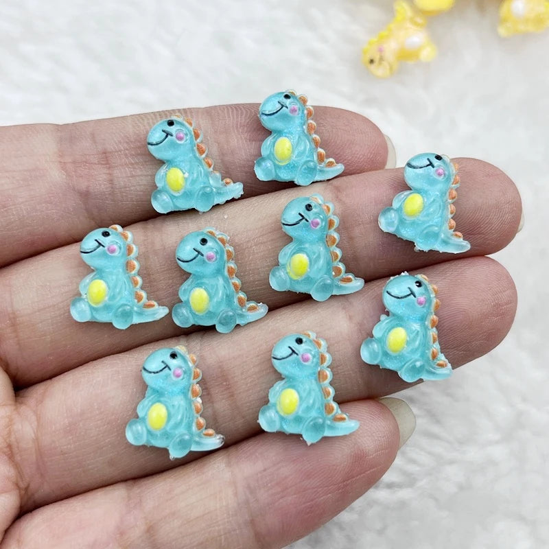 50Pcs Cute 12mm Mini Cartoon Dinosaur Resin Flatbacks – DIY Jewelry, Manicure & Hair Accessories - Image 7