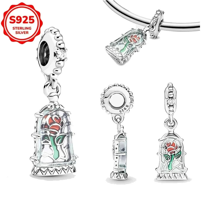 Disney 925 Sterling Silver Beads – Mickey, Stitch, Princess, Cinderella Charms for DIY Bracelets - Image 73