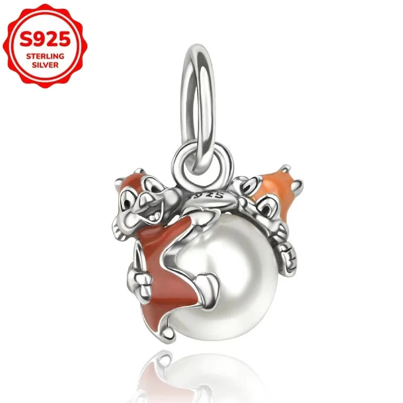 Disney 925 Sterling Silver Beads – Mickey, Stitch, Princess, Cinderella Charms for DIY Bracelets - Image 33